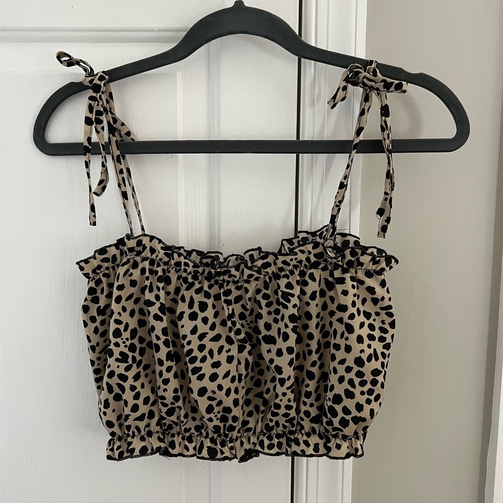 SHEIN leopard print crop top